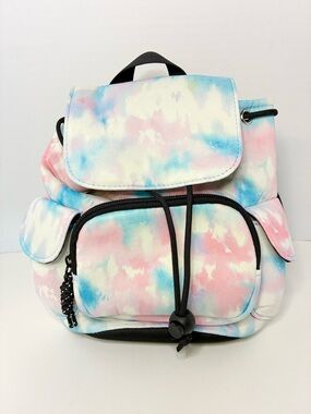 Claire’s Mini School Backpack w/Drawstring Closure - Tie Dye Pink/Blue
